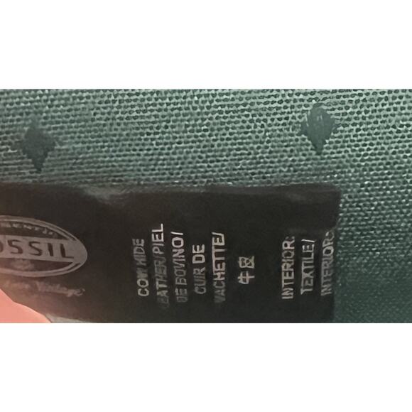 Vintage Fossil Marlow Trifold Checkbook Wallet Leather Kelly Green Keyper Cards - Picture 16 of 16